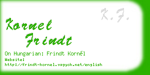 kornel frindt business card